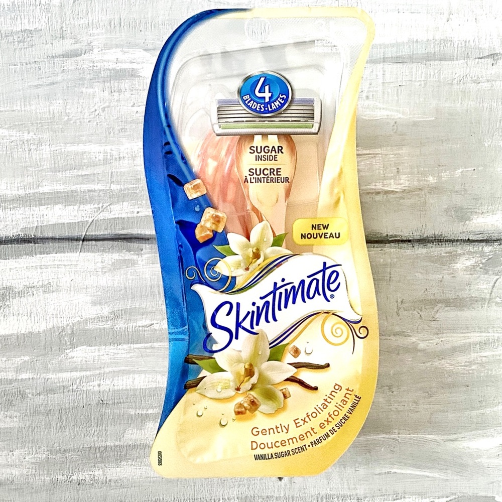 NWT Skintimate Vanilla Sugar Exfoliating 4-Blade 3-Pack Disposable Razors Scent